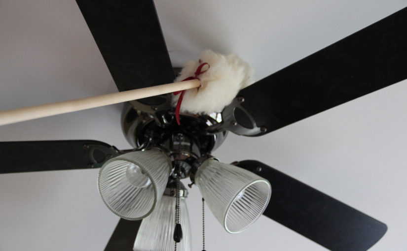 Dusting the ceiling fan