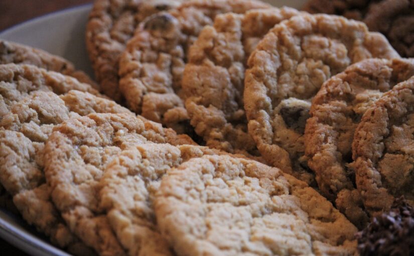 A deliciously thin, slightly crispy oatmeal coconut cookie. Add chocolate chips for variation.