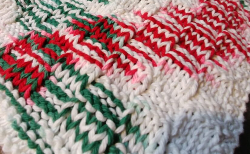 Dishcloth knit in a basket weave pattern